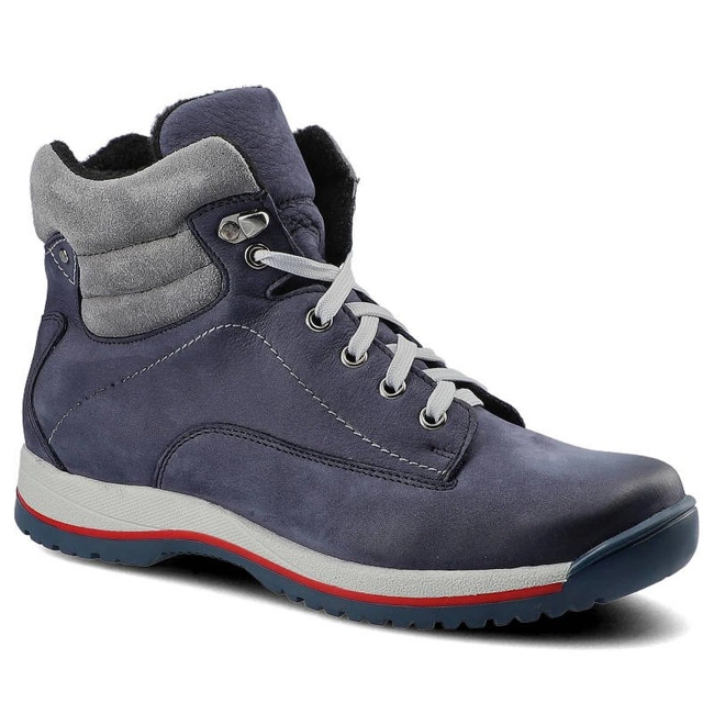 Šnúrovacie Členkové Topánky Pollonus - 5-1114-005 Granat Samuel/Szary