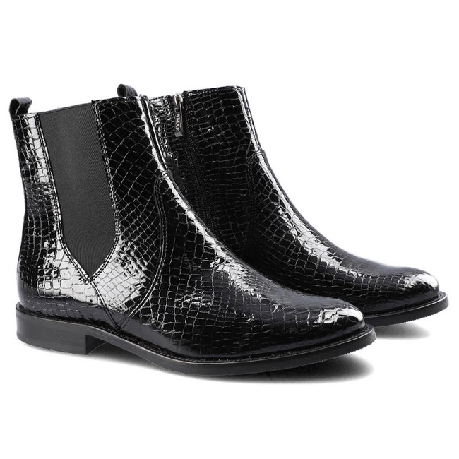 Členkové Topánky Dwunasty Shoes - 7420 Czarny Kroko 2