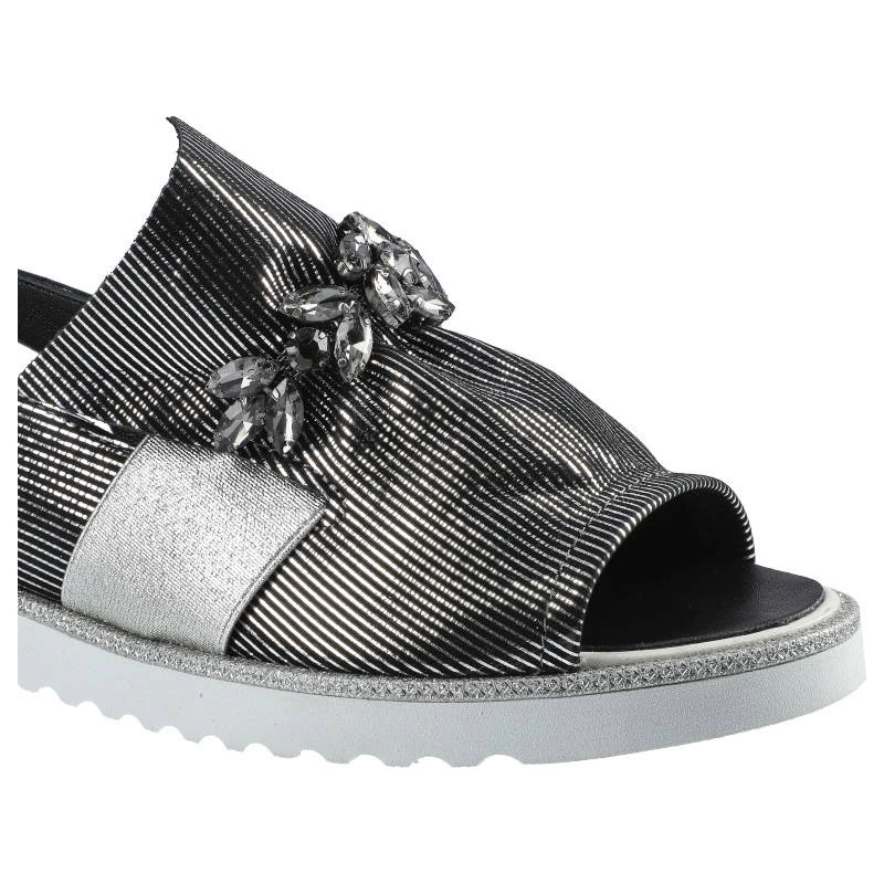 Sandále Lanqier - 46C0819 Czarny/Srebrny 400