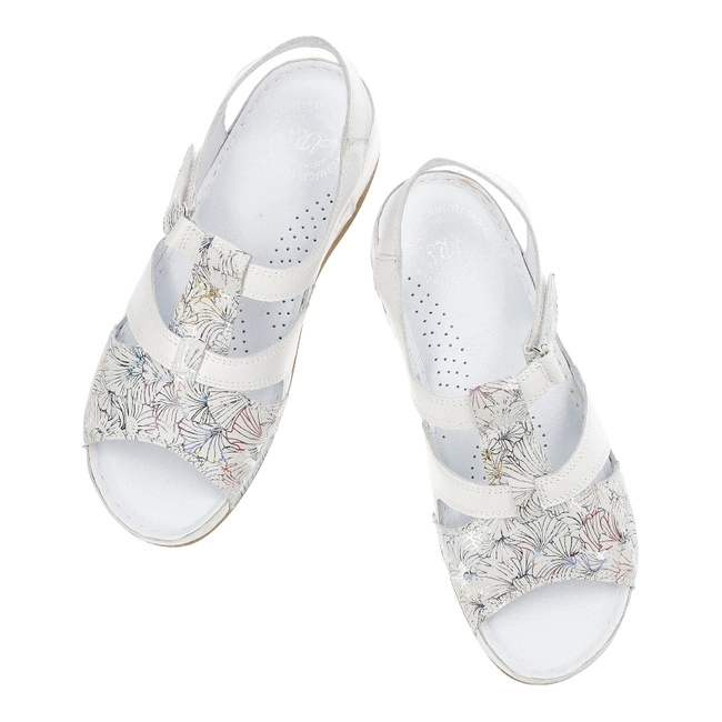 Sandále Armodo - 1038 Biały+Kwiaty K9-C68