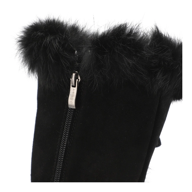 Čižmy Armodo - 5-1434-021 Czarny Welur + Królik