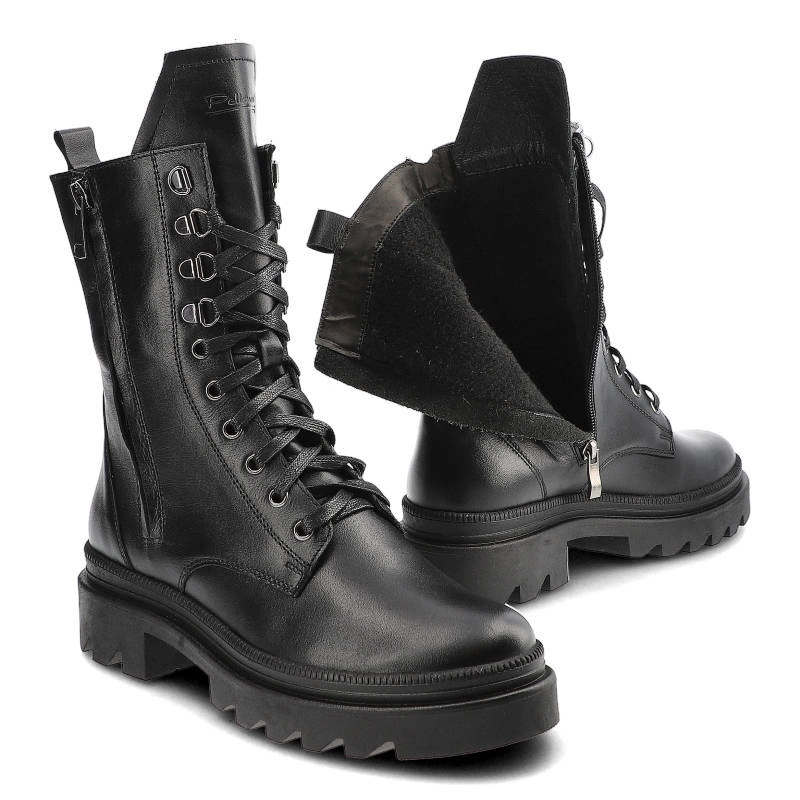 Šnúrovacie Členkové Topánky Pollonus - 5-1452-001 Czarny Lico