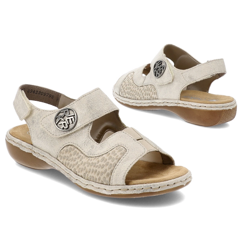 Sandále RIEKER - 65989-90 Beige