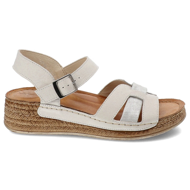 Sandále Wasak - 0719 Biały+Srebrny