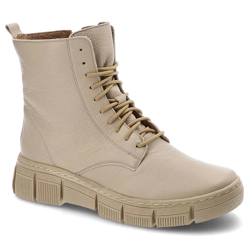 Šnúrovacie Členkové Topánky Wasak - 0660 Ecru Groszek