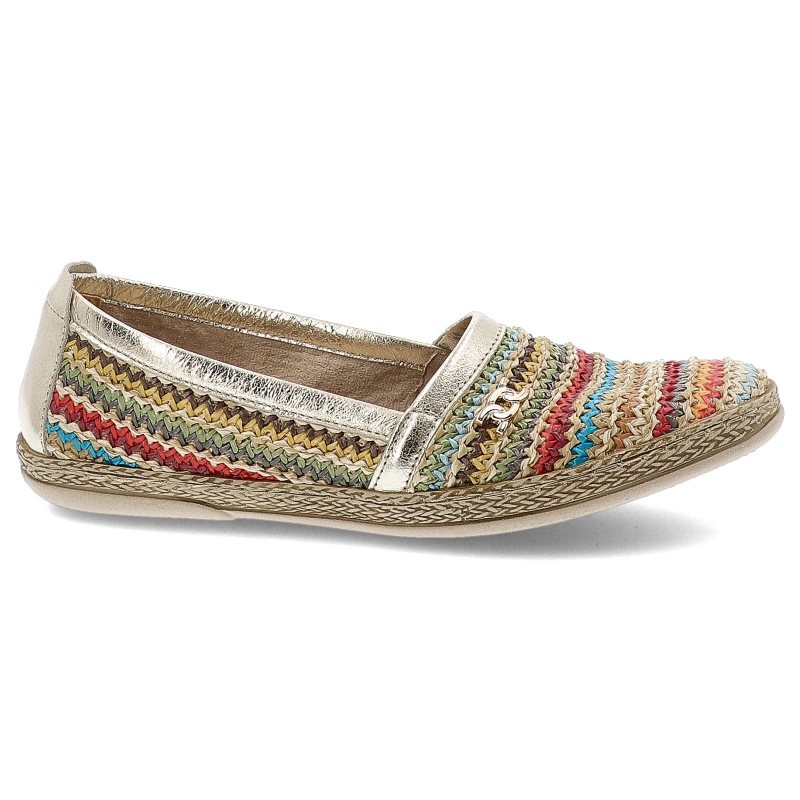 Espadrilky ARMODO - 10178 Plec.Beż/Kryształ Złoto