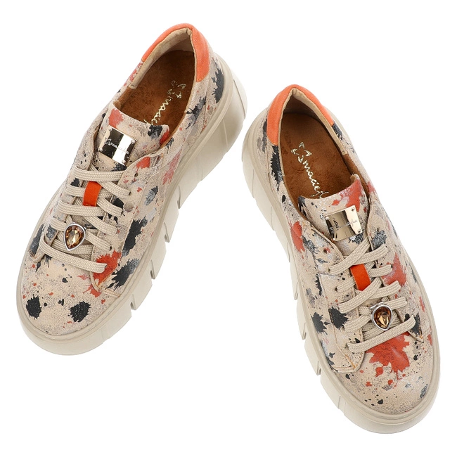 Tenisky MACIEJKA - 06891-18/00-8 Pomarańczowo-Beżowy