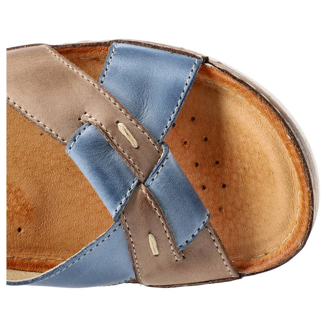 Sandále Wasak - 0473 Cappuccino+Jeans