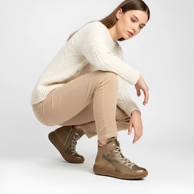 Šnúrovacie Členkové Topánky RIEKER - Z6614-90 Bronze