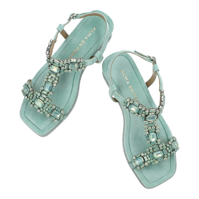 Sandále Alma en Pena - V240742 Suede Mint