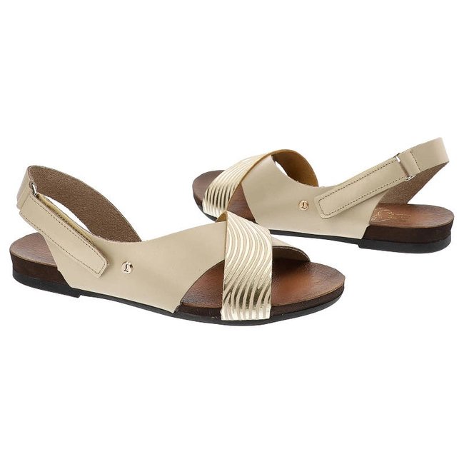 Sandále Lemar - 40141 Bf.Beż+Split Złoto