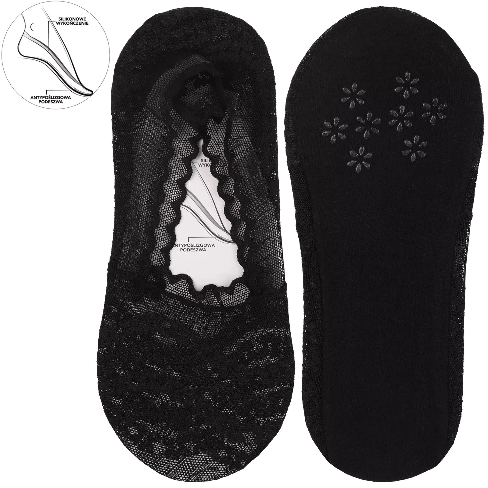 Baleríny MORAJ 3 Pary - CDB250-002 Czarny