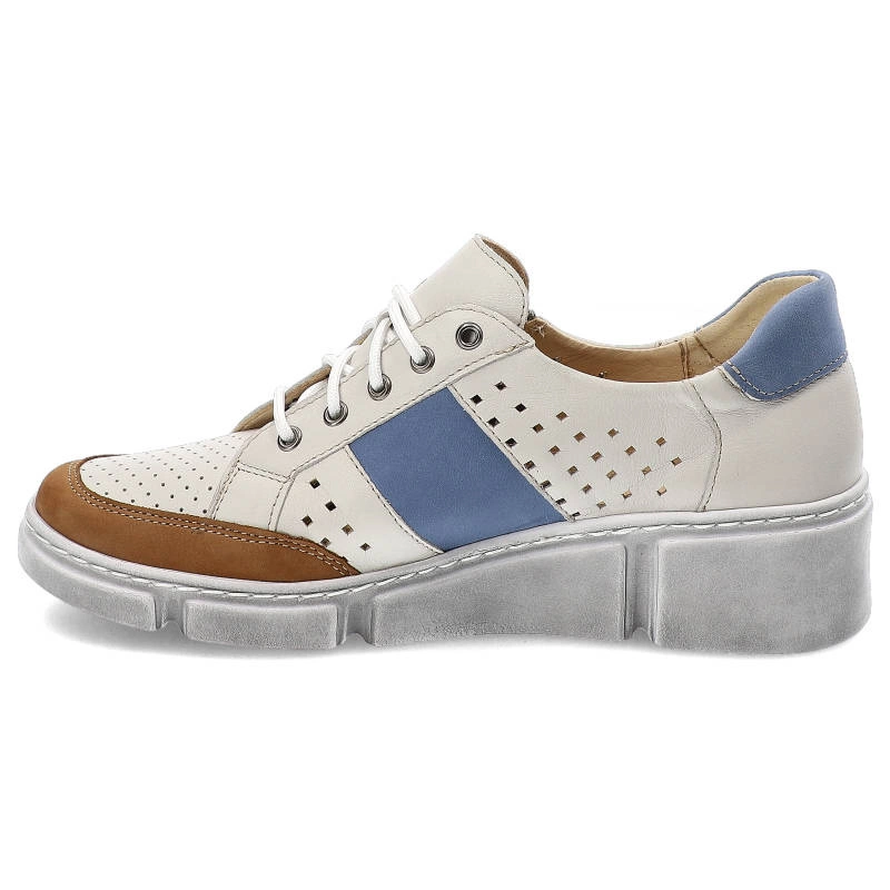 Poltopánky Wasak - 0676 Biały+Jeans+Brąz