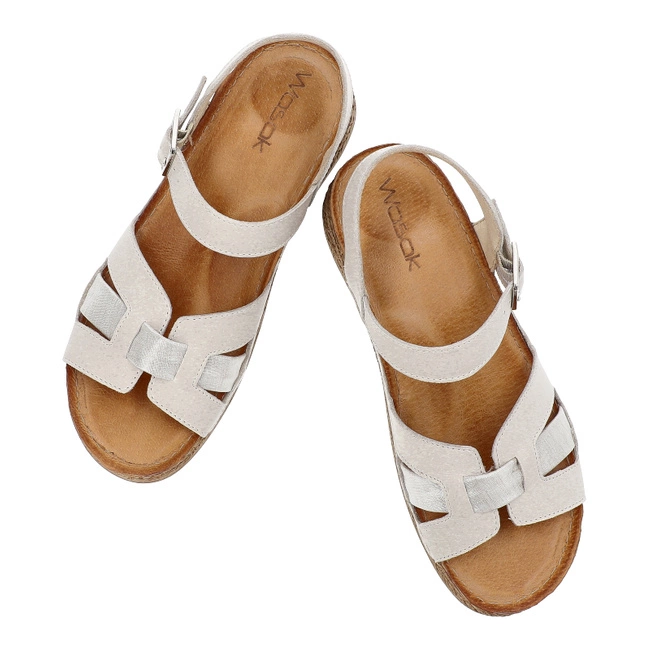 Sandále Wasak - 0719 Biały+Srebrny