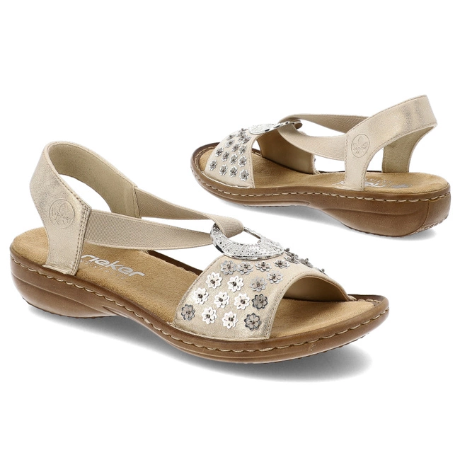 Sandále RIEKER - 608B5-90 Metallic