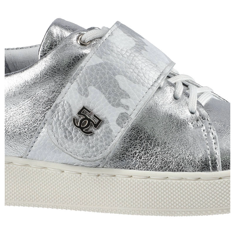 Tenisky Simen - 366A Srebro/Komando Biało-Srebrne