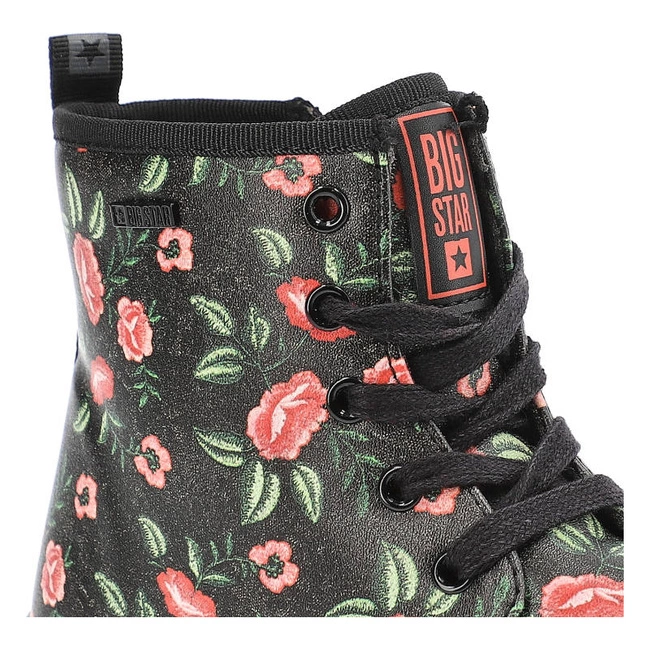 Šnúrovacie Členkové Topánky Big Star - KK374135 Czarny/Czerwony