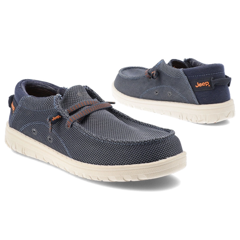 Poltopánky JEEP - Samoa Wallabee Knit JM51030A 100 Blue