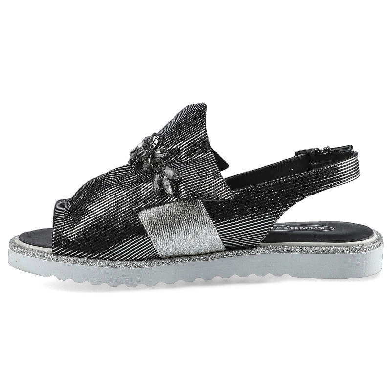Sandále Lanqier - 46C0819 Czarny/Srebrny 400