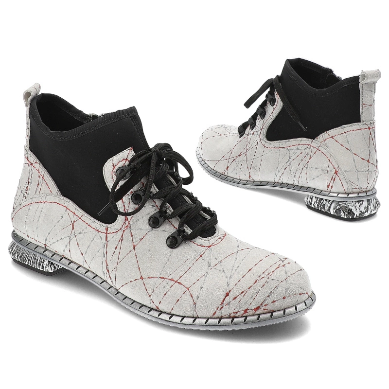 Členkové Topánky Simen - 6608A Grau/Schwarz