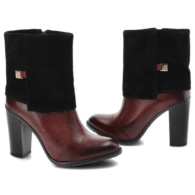 Členkové Topánky Carinii - B2344_-B36-063-PLO-927 New Jork Bordo/Zamsz Czarny