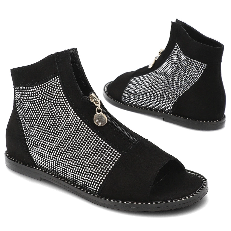 Sandále Chebello - 4416_-037-000-PSK-S130 Czarny Zamsz