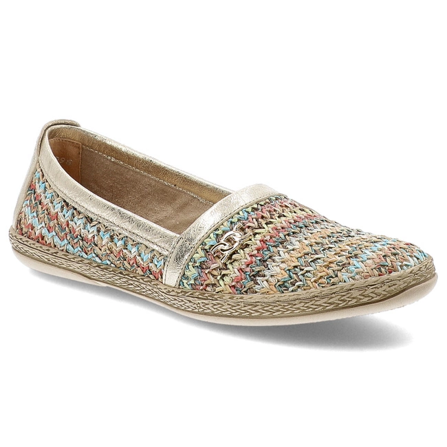 Espadrilky ARMODO - 10178 Plec.Multi/Kryształ Złoto