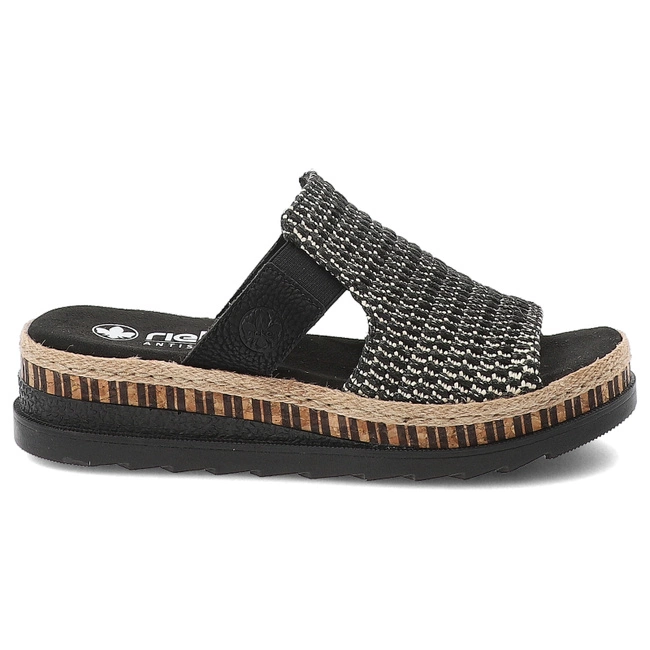 Šľapky RIEKER - V7953-00 Black Combination