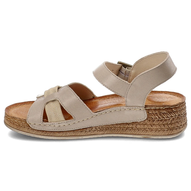 Sandále Wasak - 0719 Beż+Złoty