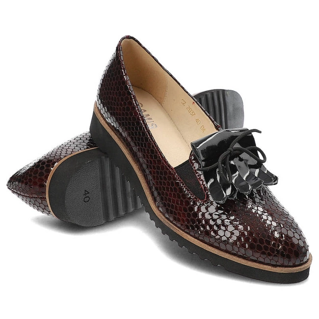 Poltopánky Gamis - 2037 Bordo Łuska/ Czarny Lakier