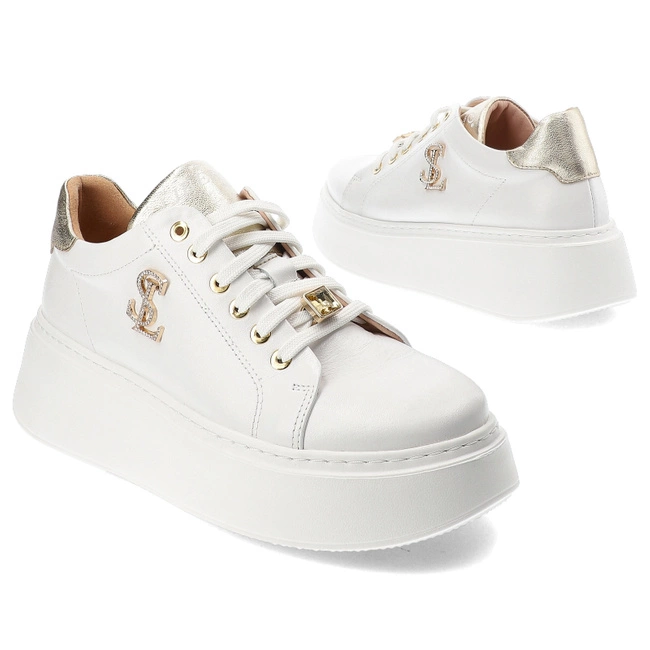 Tenisky Libero - 3010 Biały+Złoty 10/111