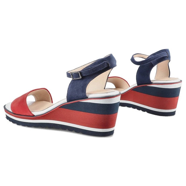 Sandále Damiss - DS-269 Czerwony Zamsz/Granat Zamsz