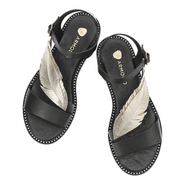 Sandále Armodo - 933C Czarny+Złoty