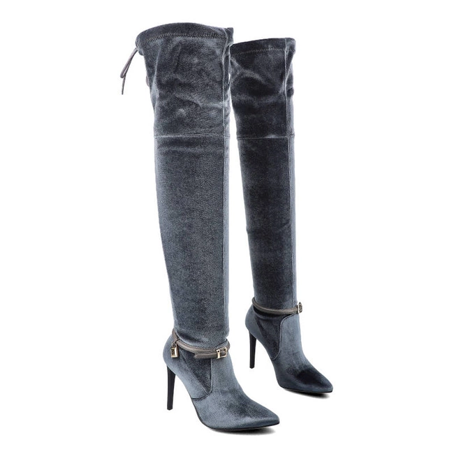 Čižmy Muszkieterki Carinii - B3515_-J34-000-000-A49 Szary