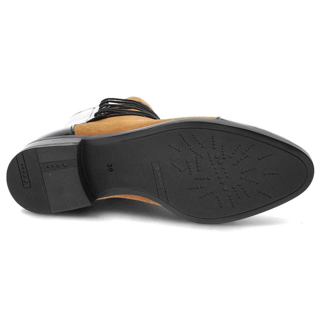 Členkové Topánky Damiss - DS-288 Czarny Lak/Camel Welur