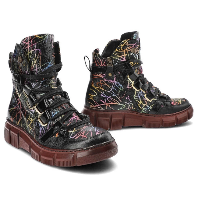 Šnúrovacie Členkové Topánky Maciejka - 06158-01/00-7 Czarny