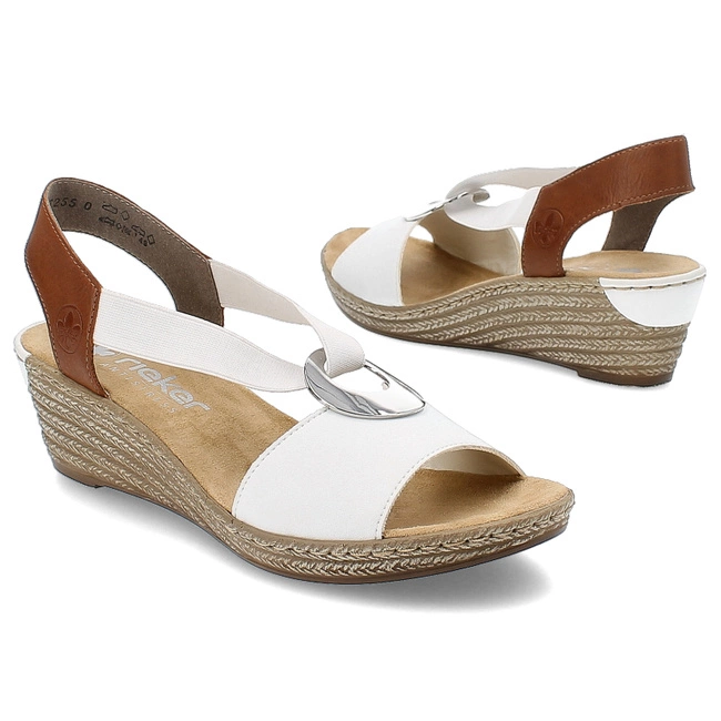 Sandále Rieker - 624H6-81 White Combination