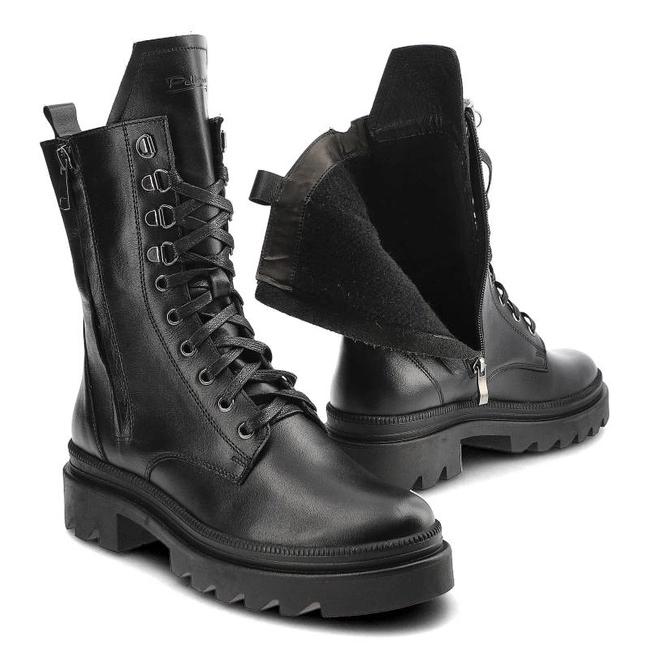 Šnúrovacie Členkové Topánky Pollonus - 5-1452-001 Czarny Lico