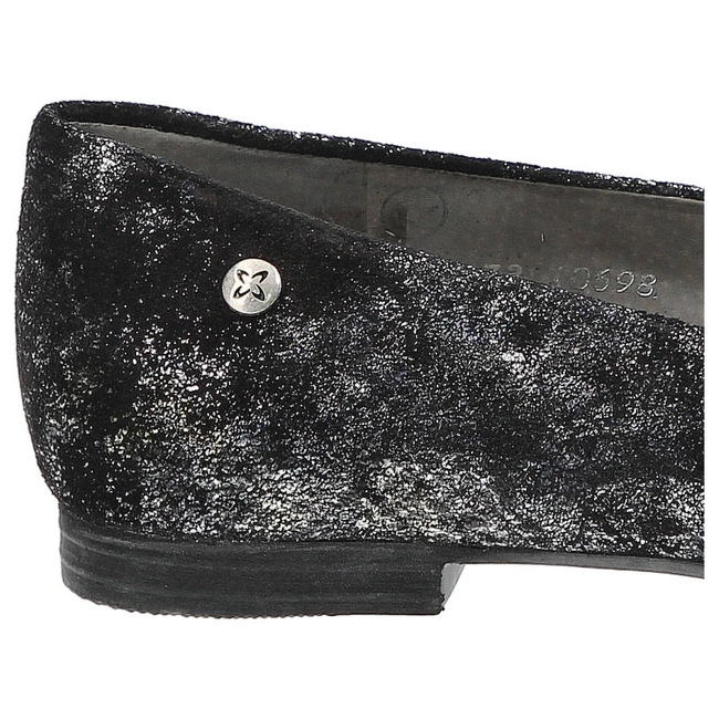 Baleríny Maciejka - 00873-12/00-5 Czarny Srebro Nalot