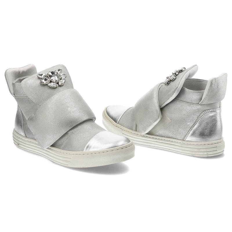 Členkové Topánky Carinii - B3522_G32-F73-000-996 Venus Lustro Srebro/Dave Met.6729/0101