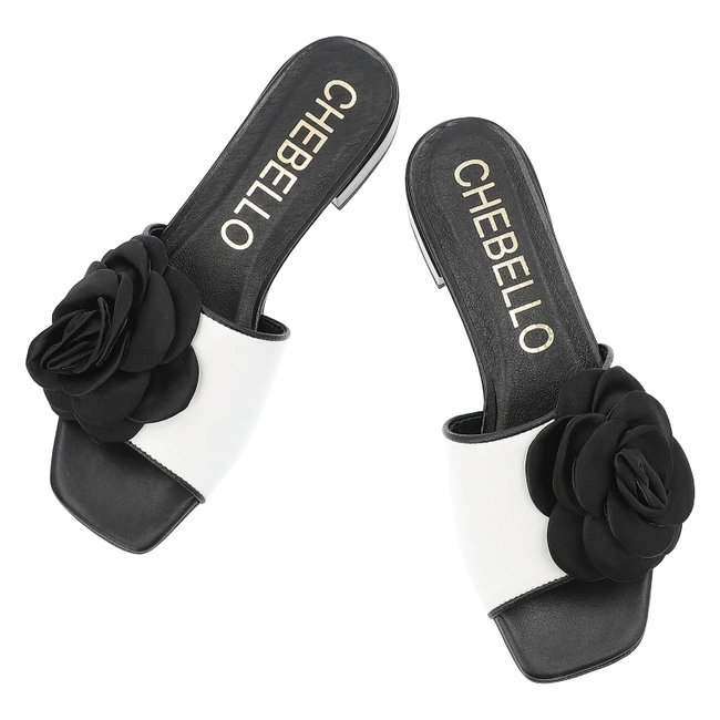 Šľapky CHEBELLO - 4673_-196-000-PSK-S378 Biały/Czarny