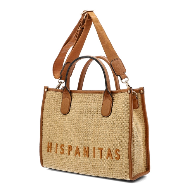Kabelka HISPANITAS - BV253833 Rafia-V25 Natural Samba-V25 Cuoio
