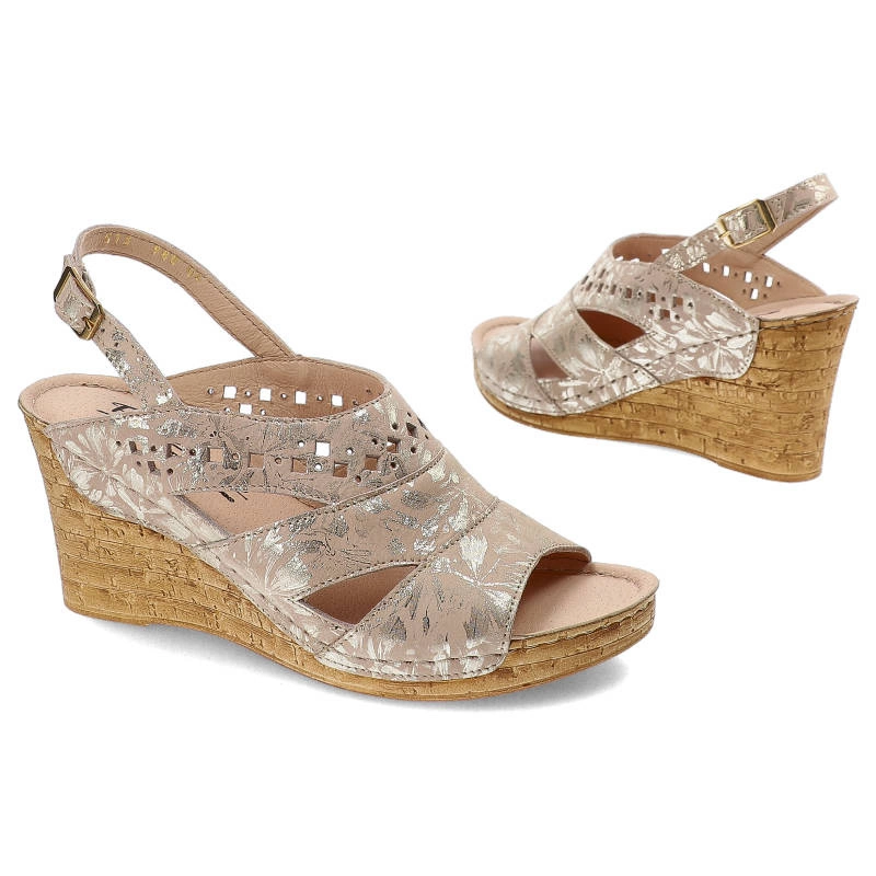 Sandále Pollonus - 5-1398-004 Pigi Złote Kwiaty