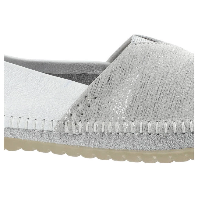 Baleríny Maciejka - 01930-05/00-0 Biały Srebrne Paski
