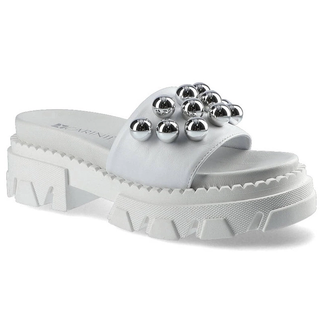 Šľapky Carinii - B7227_-L46-000-000-E49 Biały