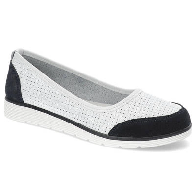 Baleríny Filippo - DP4524/23 WH NV Biały+Granatowy