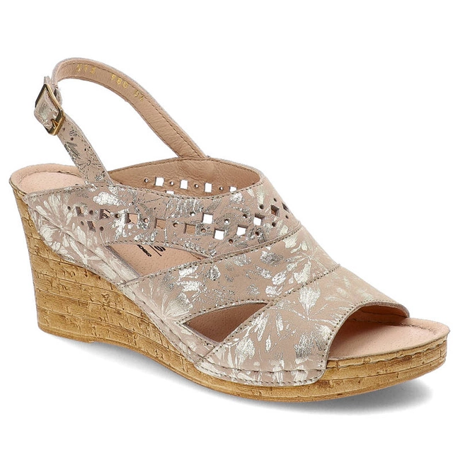 Sandále Pollonus - 5-1398-004 Pigi Złote Kwiaty