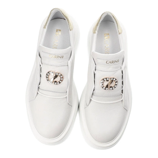 Tenisky Carinii - B9403_-I81-J25-000-G36 Biały/Złoty