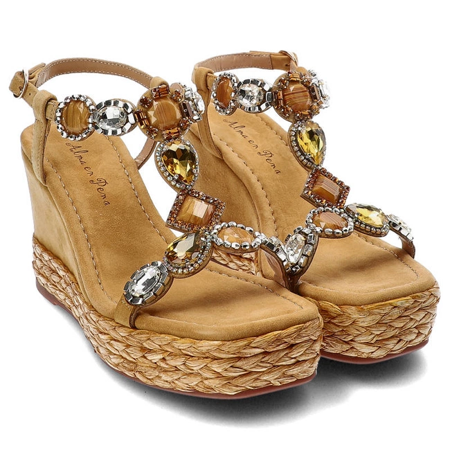 Sandále Alma en Pena - V23510 Suede Mustard