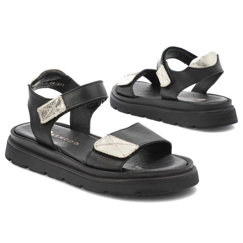 Sandále ARMODO - 40443 V.Czarny/Kryształ Złoto